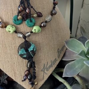 Hobo Turquoise Necklace Jewelry Set w/ Earrings